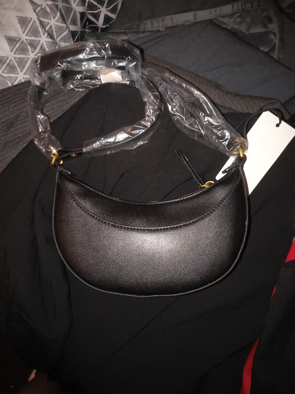 Classic Black Crescent Shoulder Bag